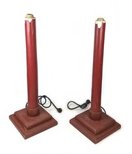 Antique Vintage Primitive Folk Art Wood Painted Large Christmas Candles Lights picture