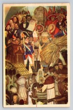 Diego Rivera La Reforma Baptism of the Indians National Palace Art Postcard picture
