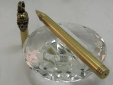 SOLID BRASS SKULL GEL ROLLER BALL TACTICAL PEN SKULL HAS LOOP FOR ATTACHING picture