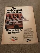 1981 NIKE COLUMBIA YANKEES Running Shoes Athlete's Foot Poster Print Ad 1980s picture