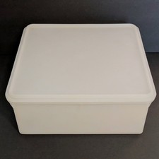 Vintage Tupperware 12x12x5 Jumbo Square Keeper Sheer #166 Container w/ #223 Lid picture
