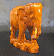 Vintage Hand Carved Wood Elephant Sculpture 10