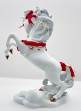 Vintage 1996 Princeton Gallery Yuletide Joy Porcelain Christmas Unicorn Figurine picture