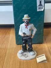 VINTAGE EMMETT KELLY THE VIGILANTE CLOWN STATUE SIGNED FIGURINE IN BOX 9989 GUN picture