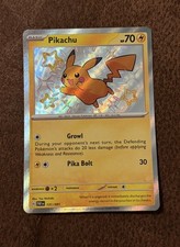 Pokemon Pikachu 131/091 Paldean Fates Shiny Rare Card Near Mint picture
