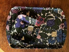 Set of Two Vintage Rexile Fiberglass Purple Floral Patterned Trays picture