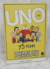 Mattel UNO 75 Years Peanuts Canvas Card Game 112 Cards - New / Sealed picture