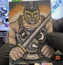 2026 Topps Marvel Neon Ares Original 1/1 Sketch Card Artist Signed Lee Lightfoot picture