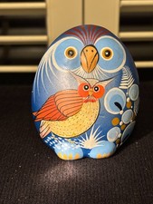 Vintage Elias Regin Signed Handmade Hand Painted Tonala Mexico Folk Art Owl picture