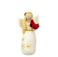 Cardinal Beauty Angel 471437  Wild Woolies Felted Sheep Wool Ornament picture
