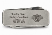 Vintage Harley-Davidson Dealership Money Clip Pocket Knife Chunky River H-D picture