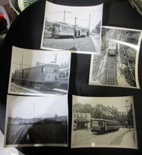 5 Vintage  SHAKER HEIGHTS, Ohio  STREETCAR B/W ORIGINAL PHOTOS   5 x 7 picture