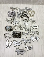 LOT  25 Antique Vintage Cookie Cutters Animals Chicken Dog Horse Duck Pig picture