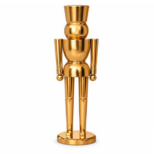My Texas House Metal Christmas Decorative Nutcracker, Gold, 24