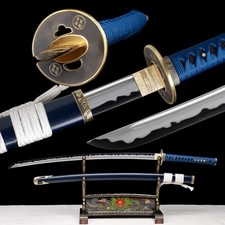 Handmade Katana 9260 Spring Steel Frost Moon Full Tang Samurai Sword picture