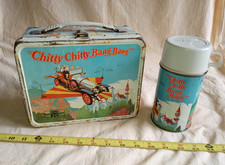 Vintage 1968 Chitty Chitty Bang Bang Lunchbox & Thermos – thermos near mint. picture