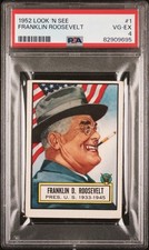 FRANKLIN D ROOSEVELT 1952 Topps Look 'N See #1 US President PSA 4 VG Ex picture