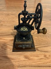 B.E. Vintage Wood and Iron Manual Coffee Grinder Magnetic Drawer Lock. picture
