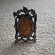 Vintage Italian Sterling Silver plated Miniature Picture Frame Ornate Baroque AR picture