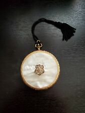 Vintage 1960s Estee Lauder Pocket Watch Style Mirror Compact Mother of Pearl  picture