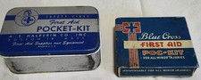 Two Pocket First Aid Kits Tin Case D17 picture