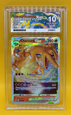 Pokémon TCG Charizard VSTAR Crown Zenith Ultra Rare 019/159 ACE 10 Gem Mint UK picture