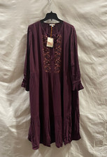Womens Plus Size Long Sleeve Embroidered A-Line Dress - Knox Rose Plum Purple 3X picture