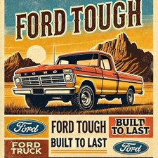 1970 Ford Truck Built Ford Tough Retro Vintage reproduction metal sign picture