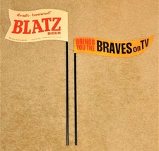 BLATZ BEER Safe At Home BASEBALL STATUE Braves FLAGS Printing Shop Made QUALITY picture