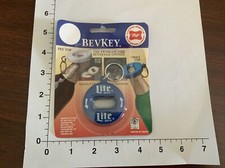 Vintage NOS Miller Lite Beer Bev Key® 3 in 1 Beer Can Bottle Opener KeyChain picture