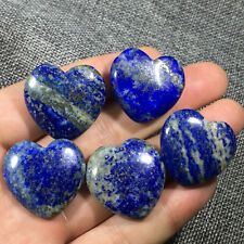 5pcs Natural Lapis lazuli Quartz heart hand Carved Crystal Healing  picture