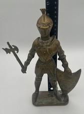 Vintage Large Solid Brass Knight In Armor 6lbs 12 ounces  picture