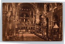 Venezia St Mark's Basilica Interior Italy Pre-Linen Postcard c. 1915-1930 picture