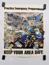 1992 Northrop Corporation Emergency Preparedness Safety Poster 16x20 Vintage picture