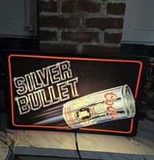 1984 Coors Light Silver Bullet  Lighted Sign Bar Man Cave Advertising Display  picture