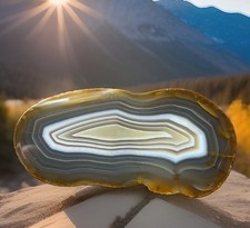 Beautiful classic Mirror Polished Black river agate Half collector specimen picture