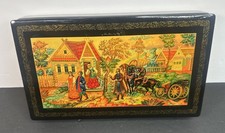 MSTERA Handmade Russian lacquer Trinket box Signed By Artist Collectible Vintage picture