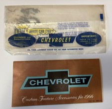 1966 Chevrolet Custom Feature Accessories Manual & Original Dealer Sleeve picture