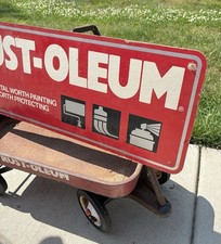 Vintage Rust-Oleum Paint Store SIGN & WAGON Display Set Rustoleum Double Sided picture