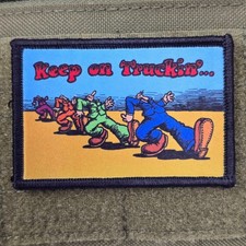 Keep On Truckin Patch Moral Tactical Meme Military Army USA Flag Hook & Loop 3x2 picture