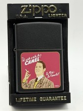 Vintage 1999 I’d Walk A Mile For A Camel Black Matte Zippo Lighter NEW Rare B46 picture