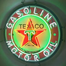 US STOCK Texaco Motor Oil Gasoline Neon Sign 24