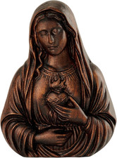 Wooden Immaculate Heart of Mary Statue Wall Decor, Catholic Virgin Mary Wall Art picture