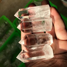 4PCS Natural clear quartz obelisk crystal WAND point healing picture