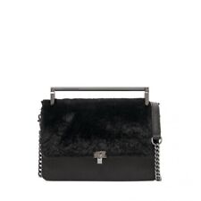NWT Botkier Women's Leather Lennox Small Cross Body Bag Black Fur MSRP: $228 picture