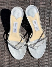 Jimmy Choo Nimbus Leather kitten heel  slip on silver EU 39 picture