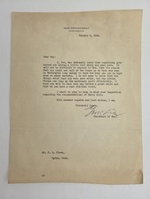 1934 antique WAR DEPARTMENT LETTER Secretary of War GEORGE DERN signed Ogden ut picture