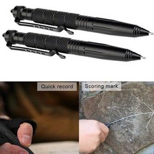 2Pcs Tactical Pen Self-Defense Writing Glass Breaker Tungsten Steel Ballpoint picture