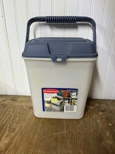 VTG Rubbermaid Canister Storage Handle Snap Lid Blue Frosted 2.25 Gallon picture