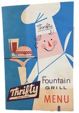 Vintage 1950s Thrifty Drug Stores Fountain Grill Menu Coca Cola Specials Rare picture